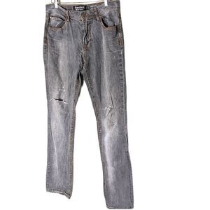 Standard And Grind Slim Charcoal Grey 100% Cotton Ripped Jeans 34x34 Slim